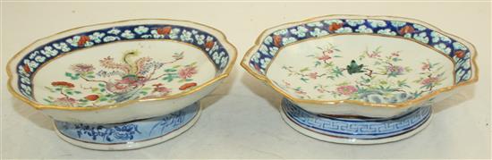 Two Chinese famille rose footed dish, Tongzhi seal marks and of the period (1862-74), W.18.5cm